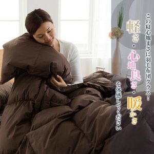 イングランド産ダウンファイバー100％使用　増量掛布団　寝具3点セット モカベージュ画像3