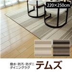 撥水・防汚・防ダニ・ダイニングラグ テムズ（151101531K416）（NB） 220×250cm アイボリー