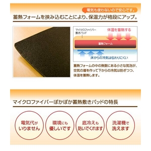 マイクロファイバー ぽかぽか蓄熱敷きパッド シングル ベージュ