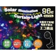 屋外用ソーラーイルミネーションカラフルライト 96灯LEDコード カーテンタイプ(1×1m)
