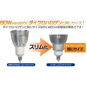 CREE社製チップ E11スポットライト型LED電球4W 白色 60W相当【4個セット】