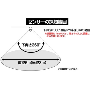 E26型LED電球タイプセンサーライト5.5W 電球色 40W電球相当 【4個セット】