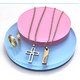 店頭ディスプレイ アクリル製ステージ　円形ピンク Sサイズ 【3枚セット】 - 縮小画像3