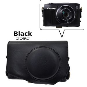 【カメラケース】キヤノン(Canon) SX280 HS カメラケース　首掛け可レザーブラック 商品写真2