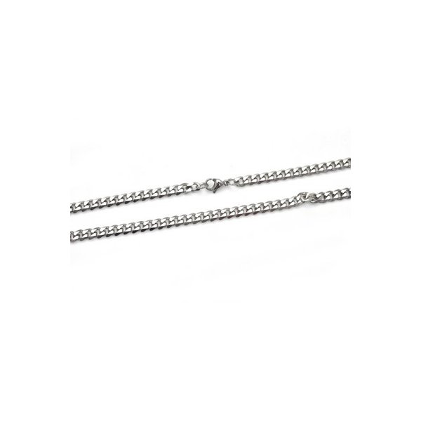 【10本組】ステンレス製ネックレス キヘイチェーン幅5mm/全長50cmf00
