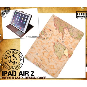 iPad Air 2用ワールドデザインケース　世界地図柄 - 拡大画像