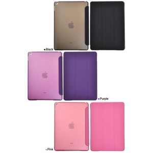 iPad Air 2用クリアカラーレザーデザインケース　手帳型　ピンク 商品写真2