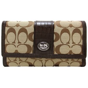 COACH コーチ　サットン シグネチャー チェックブック ウォレット 長財布　