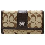 COACH コーチ　サットン シグネチャー チェックブック ウォレット 長財布　