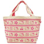 HELLO KITTY　はろうきてぃ和柄トートバッグ　ボーダー生成り