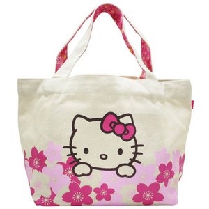 HELLO KITTY　はろうきてぃ和柄トートバッグ　さくら生成り