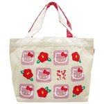 HELLO KITTY　はろうきてぃ　和柄トートバッグ【椿・生成り】
