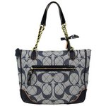COACH コーチポピー キルテッド シグネチャー デニム スモール チェーン トート トートバッグ　25063 BDENV