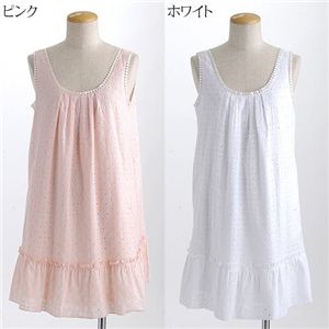 今、絶対コレ着たい♪カットワークノースリーブワンピース ピンク - 拡大画像