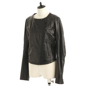 ラム 春レザージャケット ブラック 36サイズ