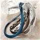 純チタン ヘリンボーンブレスレット ブルー 185mm - 縮小画像2