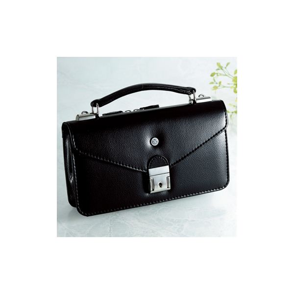 【日本製】家紋付 礼装多機能バッグ (小) 鍵付◆抱き茗荷 backs-47f00