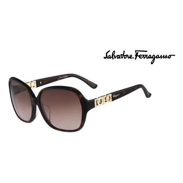 ガンチーニのクロスモデル★フェラガモサングラス「ダークデミブラウン×【Ferragamo】ゴールドロゴ&モチーフ」f00