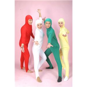 カラフル全身タイツ　白　M - 拡大画像