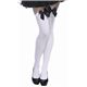 【ハロウィン】 Knee high stocking bow top White with Black bow（ニーハイソックス　白地に黒リボン） 4560320843634 - 縮小画像1