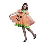 【ハロウィン かぼちゃ コスプレ・仮装衣装 （大人用／レディース）】パンプキンドール