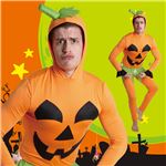 【ハロウィン おもしろ かぼちゃ コスプレ・仮装衣装 （大人用／メンズ）】踊れ！パンプキンタイツ