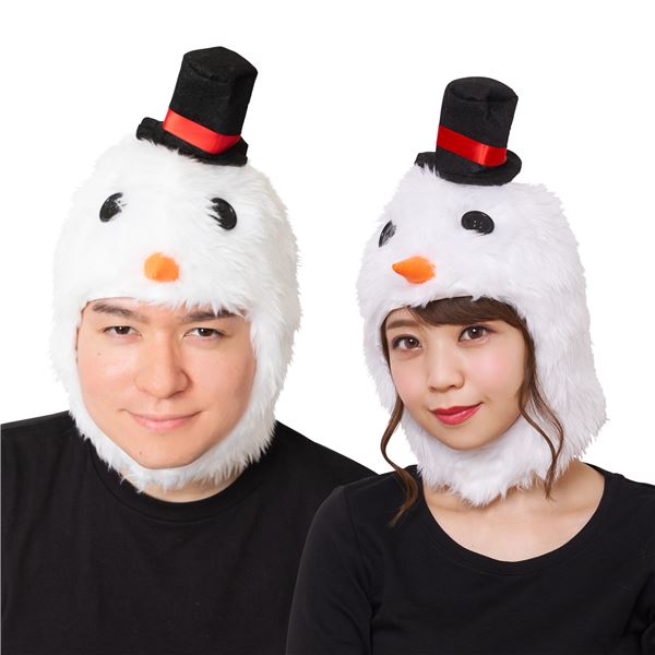 【クリスマス 雪だるまのかぶりもの】もふもふスノーマン