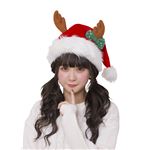 【クリスマスコスプレ 衣装】リボントナカイサンタ帽