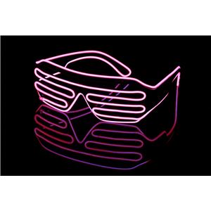 ELEX（エレクトリック イーエックス）光るブラインドサングラス ピンク - 拡大画像