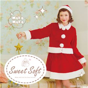 【クリスマスコスプレ 衣装】 Sweet Soft キュートツーピースサンタ - 拡大画像