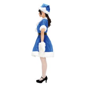 【クリスマスコスプレ 衣装】 カラフルサンタ ブルー 青 【クリスマスコスプレ 衣装】 カラフルサンタ ブルー 青