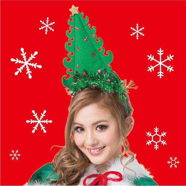 【クリスマス仮装グッズ】 ツリーカチューシャ
