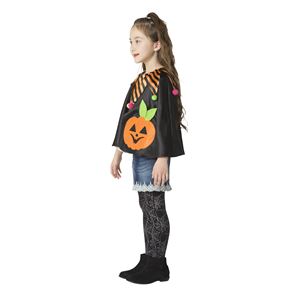 子供用 コスプレ衣装 【キューティパンプキンマント】 ボタン仕様 ポリエステル 〔ハロウィン〕