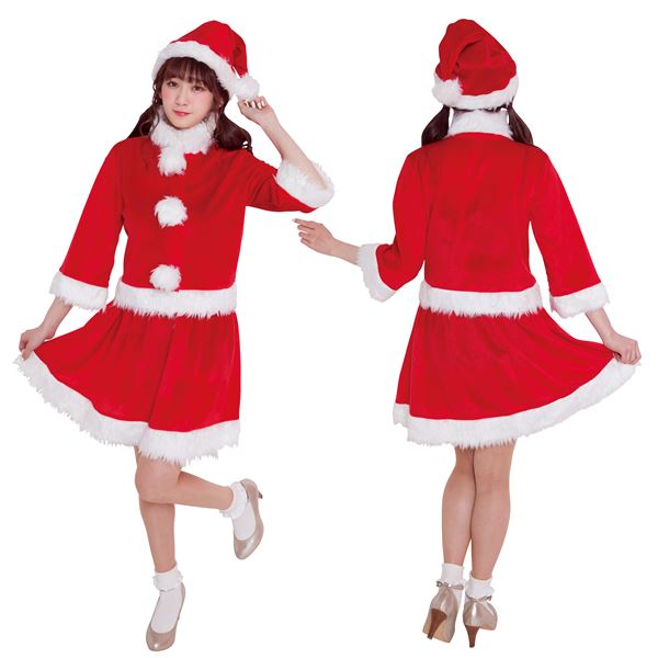 【クリスマスコスプレ 衣装】 ベイシックサンタ レッド