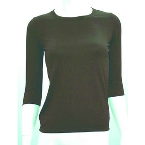 ナノミックス　　「Uネック7分袖Ｔシャツ（女性用）／Mサイズ」【ブラウン】 - 拡大画像