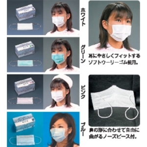 業務用NEWファインマスク3PLYマスク（リトル）50枚入×2個（計100枚） ピンク - 拡大画像