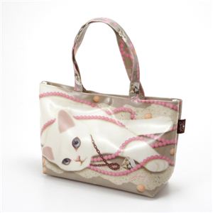 JETOYコーティングトートバッグ ピンクビーズ - 拡大画像