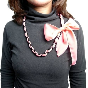 スカーフネックレス（シフォン・グレー）