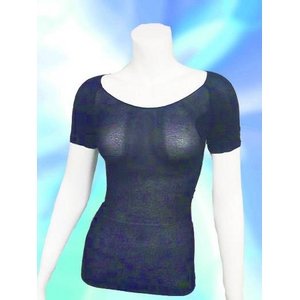 【2014年6月30日まで期間限定値下げ】パフィール汗取りパッド付半袖 ブラックM-L 【同色サイズ2枚セット】