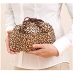 ヒョウ柄バッグインバッグ 巾着タイプ 【3セット】