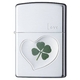 【本物の四葉のクローバー入り】ZIPPO 四葉ペア LOVE 愛 タイプ