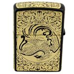 ZIPPO（ジッポ） PHOENIX マットブラック 金サシ仕上げ 5面加工 marukai2bkgenp ブラック×ゴールド