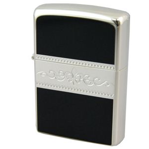 ZIPPO（ジッポ） クラシック アラベスク 銀メッキ プリント仕上げ marukai200ysbk ブラック×シルバー