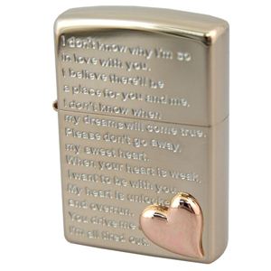 ZIPPO（ジッポ） LOVE HEART ピンクゴールド メタル貼り marukai2mpglm ピンクゴールド
