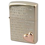ZIPPO（ジッポ） LOVE HEART ピンクゴールド メタル貼り marukai2mpglm ピンクゴールド