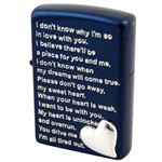 ZIPPO（ジッポ） LOVE HEART ブルーメッキ メタル貼り marukai2mbllm ブルー