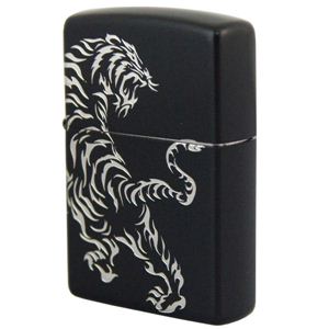 ZIPPO（ジッポ） TIGER マットブラック銀サシ仕上げ marukai2bkstiger ブラック×シルバー