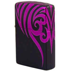 ZIPPO（ジッポ） TRIBAL マットブラック 4面連続5面加工 marukai2bktrv5 ブラック×パープル