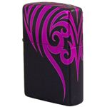 ZIPPO（ジッポ） TRIBAL マットブラック 4面連続5面加工 marukai2bktrv5 ブラック×パープル