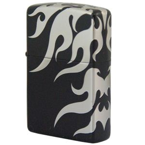 ZIPPO（ジッポ） TRIBAL マットブラック 4面連続5面加工 marukai2bktrs4 ブラック×シルバー